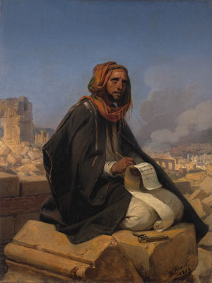 Jeremiah on the ruins of Jerusalem by Horace Vernet. Image via Wikimedia Commons