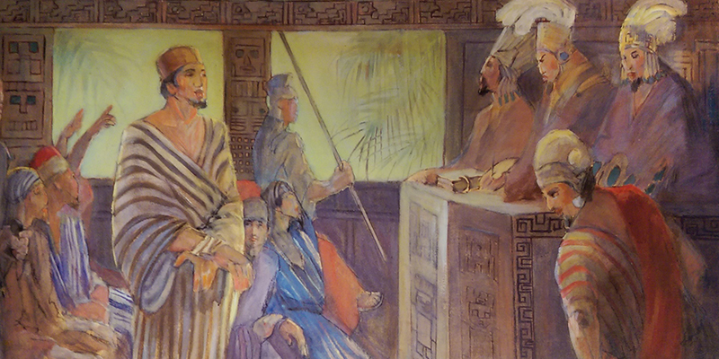 Trial of Abinadi by Minerva Teichert
