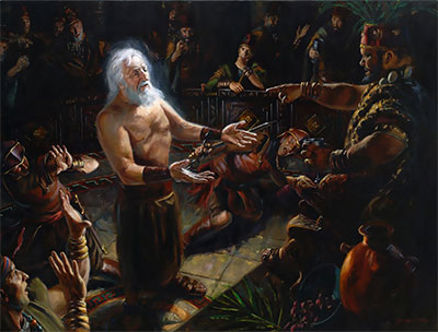 Abinadi Testifying Before King Noah by Jeremy Winborg.