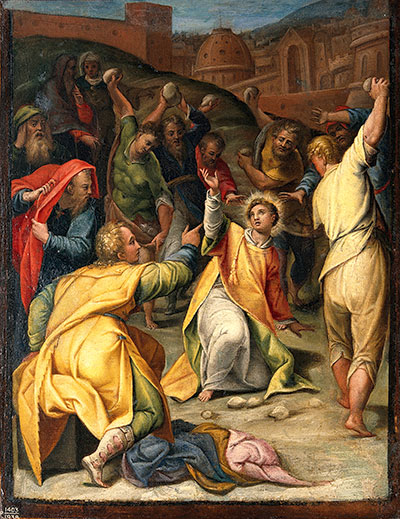 Nehor was likely executed by stoning, complying with biblical law. The Stoning of St. Stephen. Oil painting attributed to Orazio Sammacchini. Image via Wikimedia Commons.