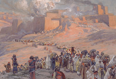 Depiction of the destruction of Jerusalem by the Babylonians. Flight of the Prisoners by James Jacques Joseph Tissot.