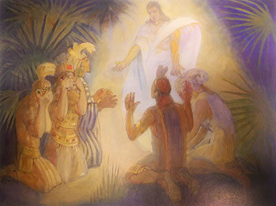 An Angel Appears to Alma and the Sons of Mosiah. Painting by Minerva Teichert.
