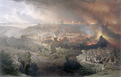 The Destruction of Jerusalem by David Roberts, 1850. Image via Wikimedia Commons.