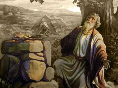 Lehi Sacrificing in the Wilderness. Image courtesy of BYU.
