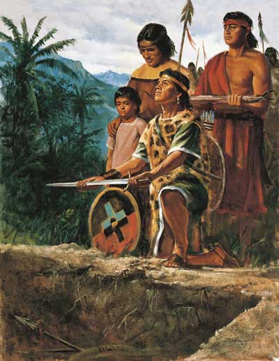 The Anti-Nephi-Lehies Burying Their Swords by Del Parson
