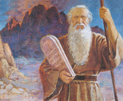 Moses and the Tablets by Jerry Harston. Image via lds.org