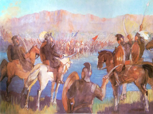 Battle at the River Sidon by Minerva Teichert.