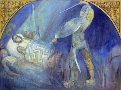 The Death of Amalickiah Mural by Minerva Teichert