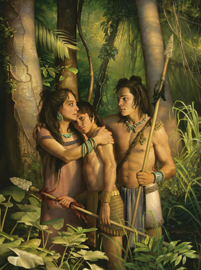 Painting of young, stripling warriors by Joseph Brickey