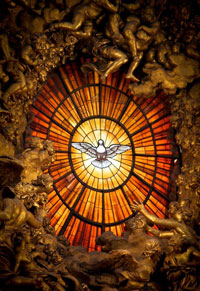 The Holy Spirit stain glass from St. Peter's Basilica