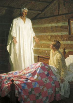 The Angel Moroni Appears to Joseph Smith by Tom Lovell