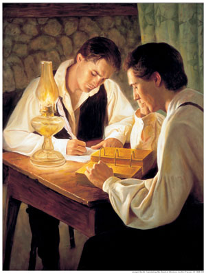 Joseph Smith Translating the Book of Mormon by Del Parson