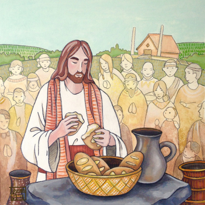Christ Administering the Sacrament in America by Brooke Malia Mann