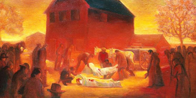 Painting of the martyrdom of Joseph and Hyrum Smith by Gary Ernest Smith