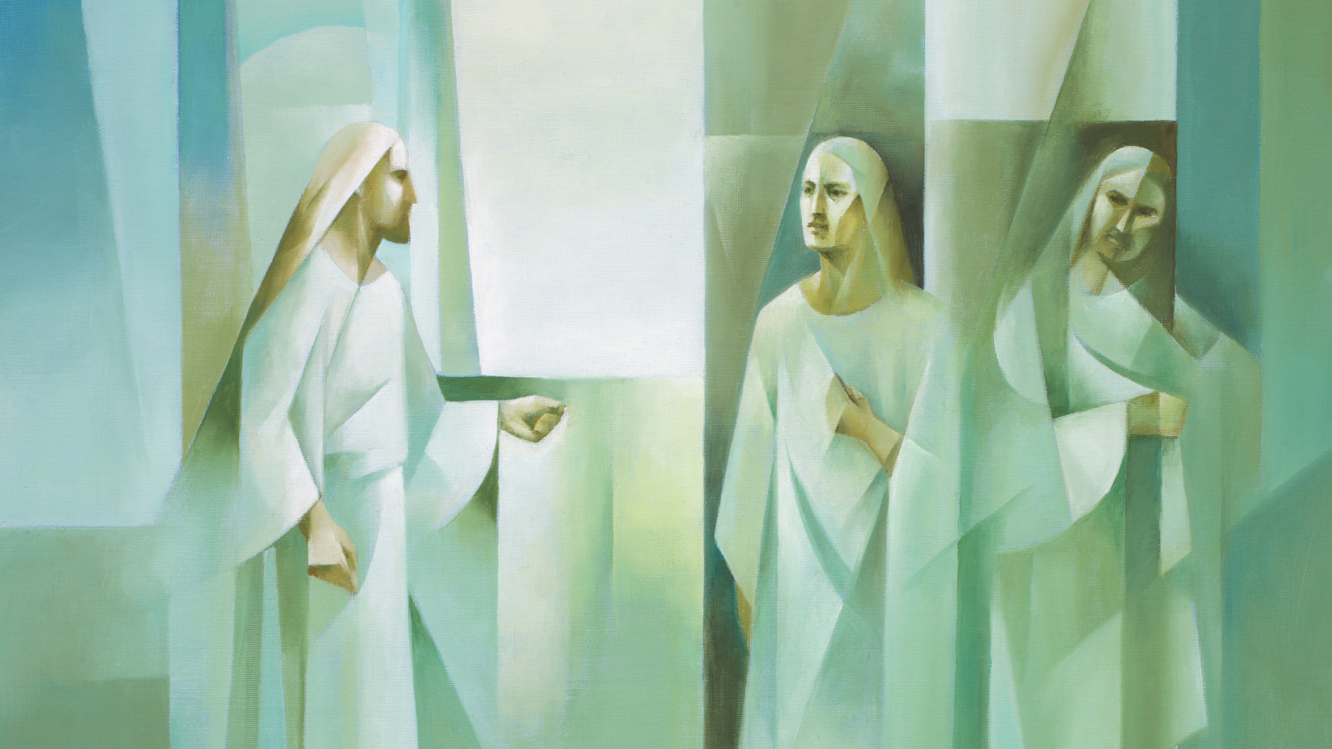 Jorge Cocco's painting, "The Father's Two Sons," depicts the two sons in the parable, representing Jesus Christ and Lucifer.