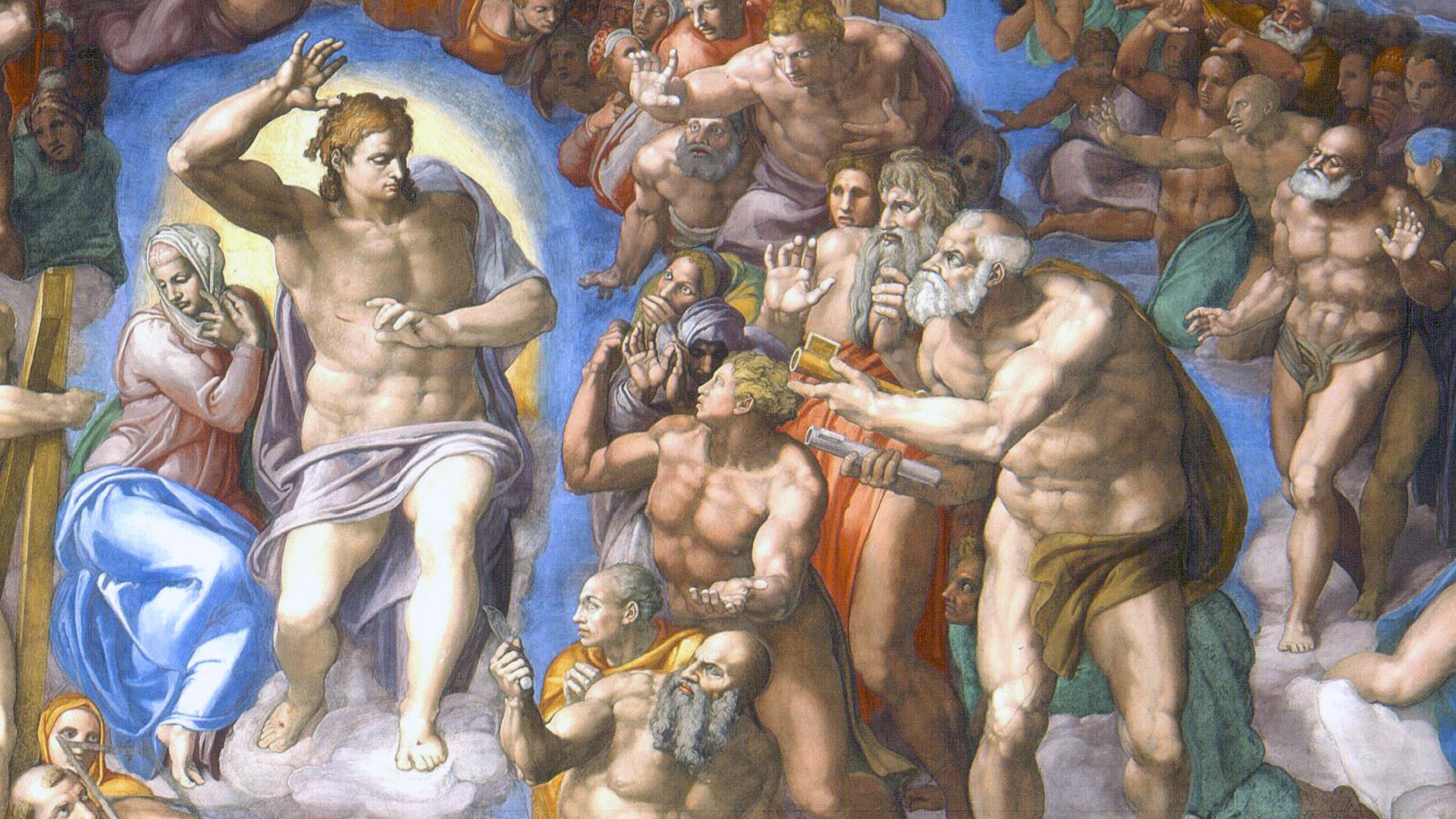 Detail of Michelangelo's “The Last Judgment.”