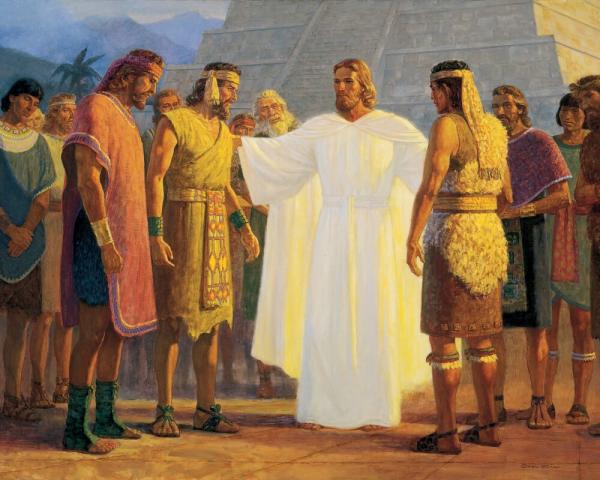"Christ with Three Nephite Disciples" by Gary L. Kapp