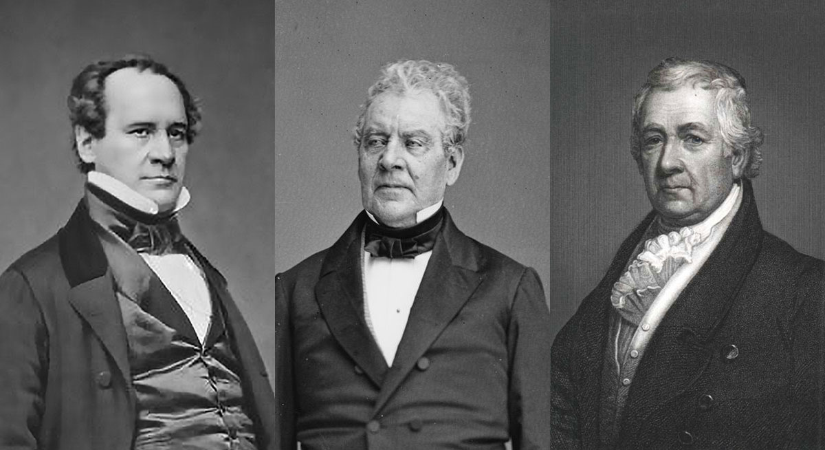 From left to right: Charles Anthon, Luther Bradish, Samuel Mitchell.