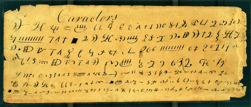 Image of the Caractors Document. Image via The Joseph Smith Papers.