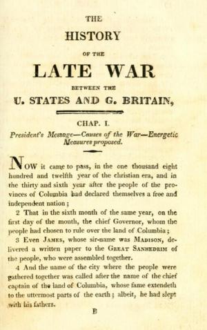 Title page of Gilbert Hunt's The Late War