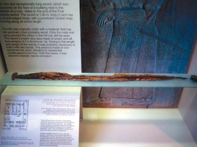 This sword from Jericho dates to about 600 BC and is on display in the Israel Museum. Photograph by Jeffrey R. Chadwick