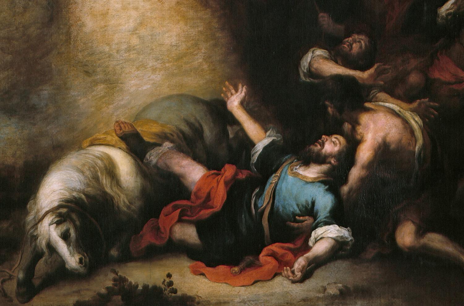 Detail from "The Conversion of Saint Paul" by Bartolomé Esteban Murillo. Public Domain Image.