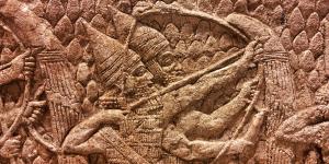 Assyrian relief of archers in battle