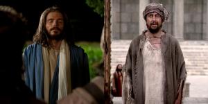 On the left, Jesus offers his intercessory prayer for his disciples, on the right, a formerly crippled man healed by Peter enters the temple for the first time. Images courtesy The Church of Jesus Christ of Latter-day Saints.