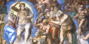 Detail of Michelangelo's “The Last Judgment.”