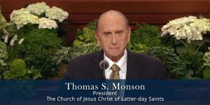 Thomas S. Monson at the April 2017 Conference via lds.org